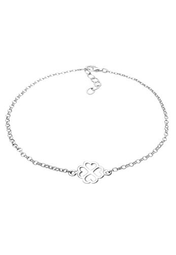 Elli Damen Schmuck Armband Gliederarmband Kleeblatt Glücksbringer Glück Talisman Silber 925 Länge 18 cm von Elli