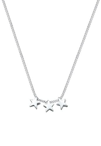 Elli Halskette Silber 925 Sterne Anhänger Kette Damen Schmuck Geschenke für Frauen Mädchen Mama Freundin, Silberkette Länge 45 cm von Elli