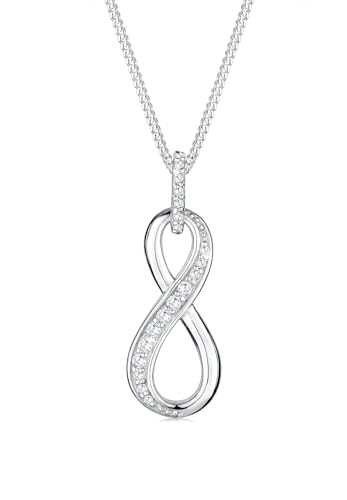 Elli Halskette Damen Infinity Anhänger Unendlich mit Zirkonia Kristallen in 925 Sterling Silber von Elli