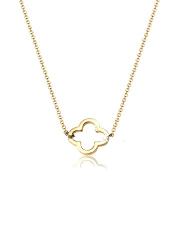 Elli Halskette Damen Kleeblatt Filigran Glücksbringer in 925 Sterling Silber Vergoldet von Elli