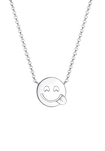 Elli Ohrringe Damen Ohrstecker Smiley Face Emoji mit Kristall in 925 Sterling Silber von Elli