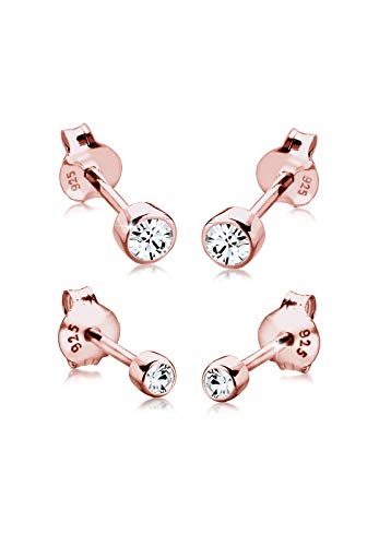 Elli Ohrringe Damen Ohrstecker 2er Set Basic mit Kristall in 925 Sterling Silber von Elli