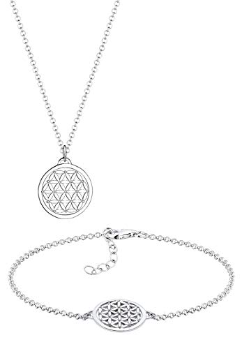 Elli Schmuckset Damen Lebensblume in 925 Sterling Silber von Elli
