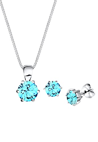 Elli Schmuckset Damen Set Klassisch mit Kristallen in 925 Sterling Silber von Elli