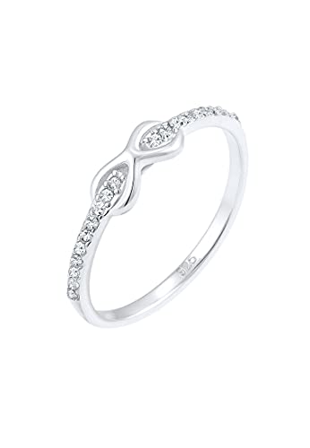 Elli Ring Damen Infinity mit Kristallen in 925 Sterling Silber von Elli