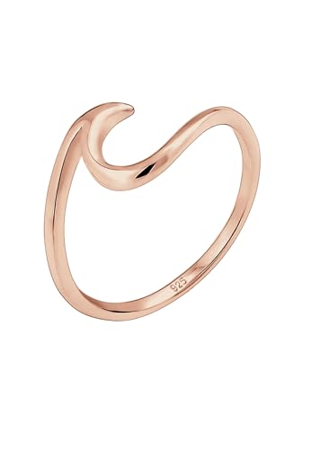 Elli Ring Damen Welle Strand Maritim in 925 Sterling Silber Rosévergoldet von Elli