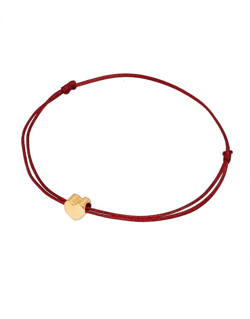 Elli - Elastisches Basic-Armband für Damen in Blau aus Nylon mit Herz-Anhänger aus 925er Sterlingsilber in Goldoptik-Goldfarben von Elli