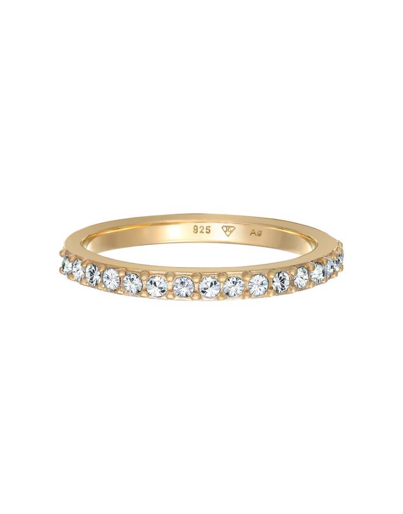 Elli - Ring aus 925er Sterlingsilber in Goldoptik mit Kristallsteinen-Goldfarben von Elli
