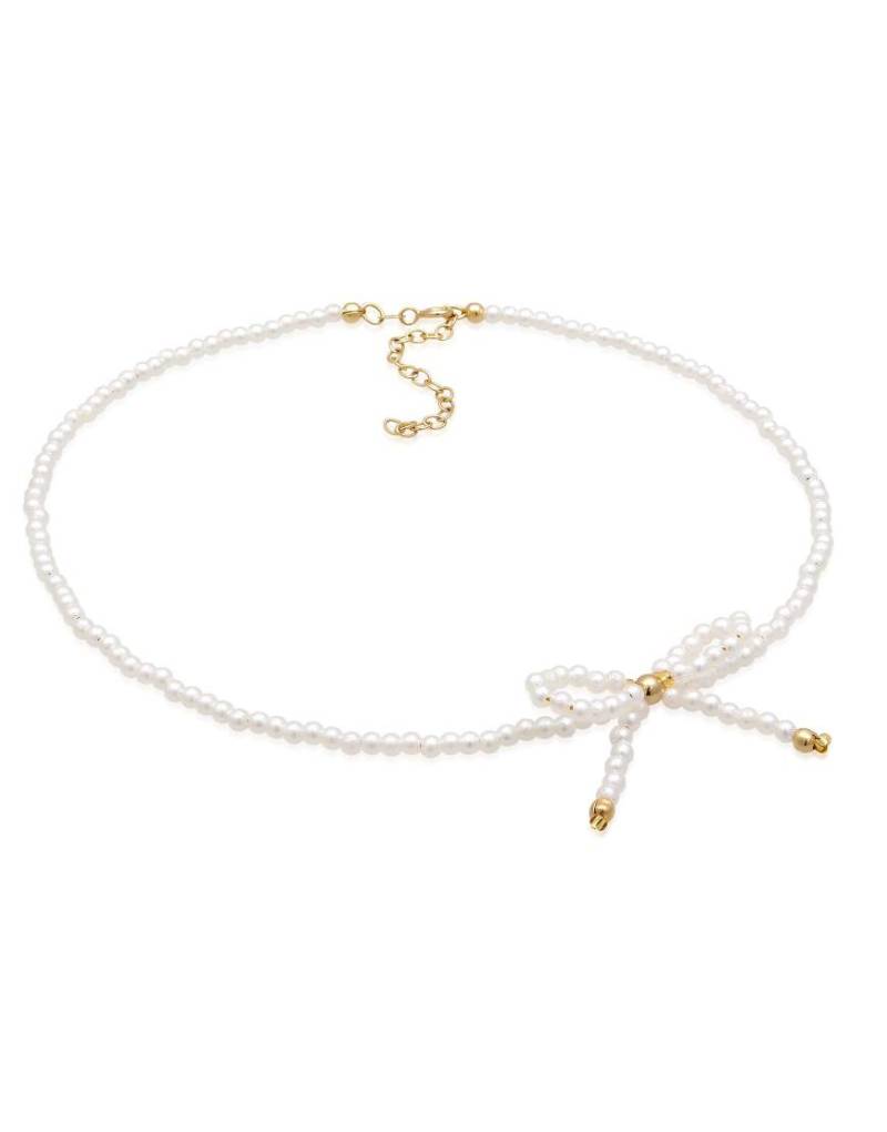 Elli - Halskette aus vergoldetem 925er Sterlingsilber in Weiß mit Kunstperlen von Elli