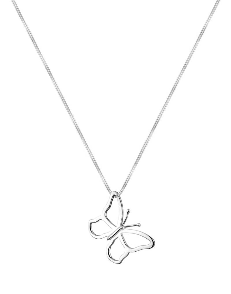 Elli - Filigrane Halskette in Silberoptik aus 925er-Sterlingsilber mit Schmetterlingsanhänger von Elli