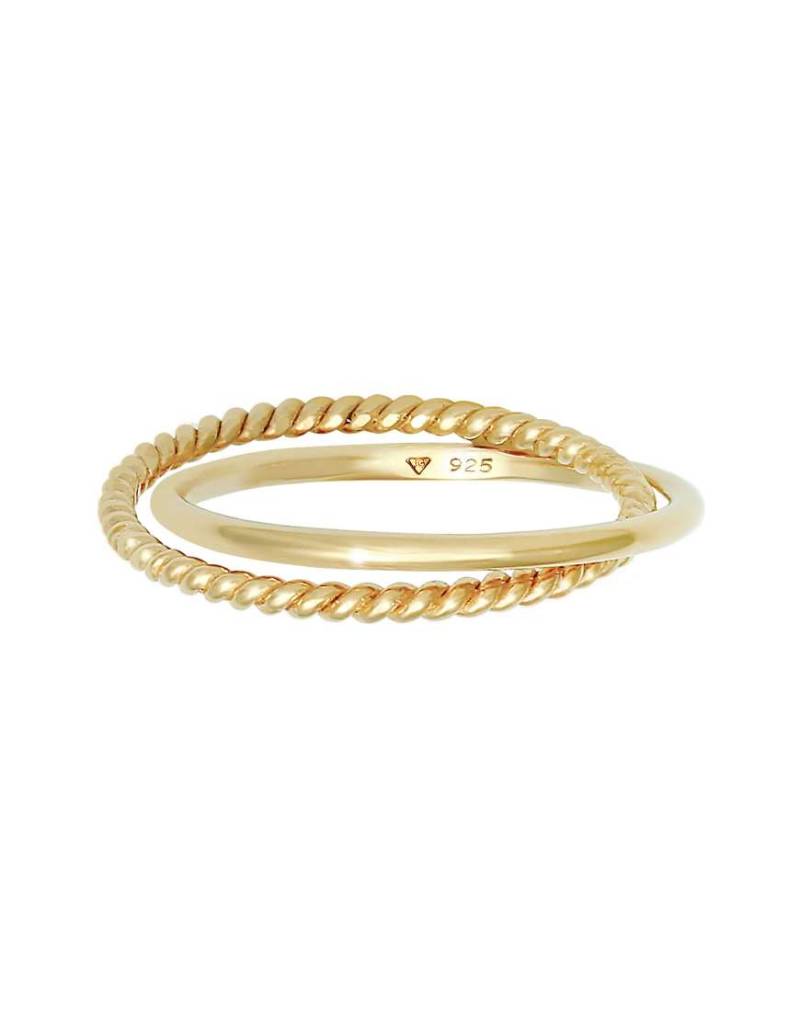 Elli - Filigraner Damenring mit gewickeltem, klassischem Design aus 925er-Sterlingsilber in Goldoptik-Goldfarben von Elli