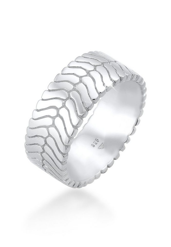 Elli Fingerring Bandring Gräten Struktur Trend Cool 925 Silber von Elli