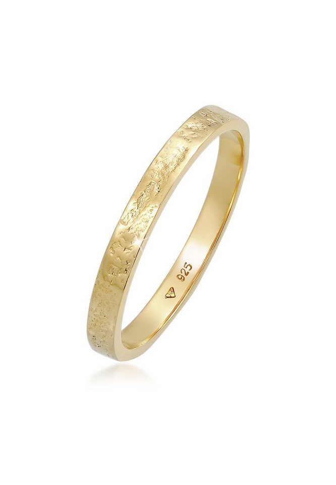 Elli Fingerring Bandring Partnerring Basic Organic Look 925 Silber von Elli