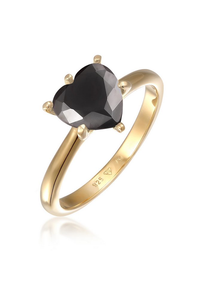Elli Fingerring Herz Zirkonia Verlobungsring Solitär 925 Silber von Elli