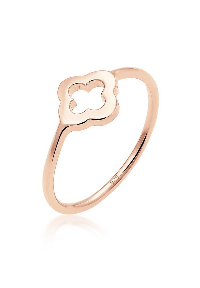 Elli Fingerring Kleeblatt Glücksbringer Luck 925 Sterling Silber, Kleeblatt von Elli