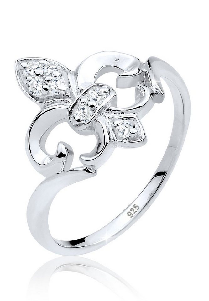 Elli Fingerring Lilie Zirkonia 925 Silber, Cocktailring Elli Fingerring Lilie Zirkonia 925 Silber, Cocktailring von Elli