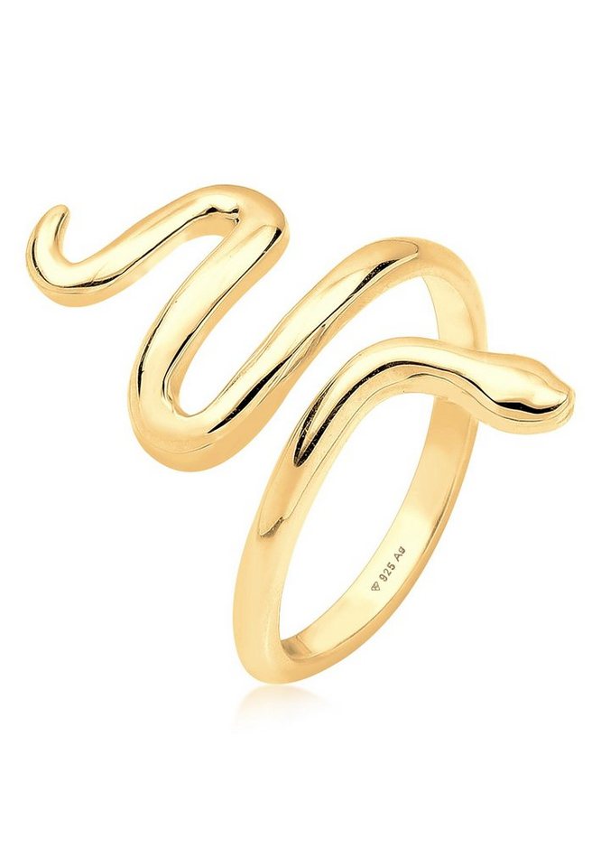 Elli Fingerring Schlange Dschungel Statement 925 Silber, Schlange von Elli