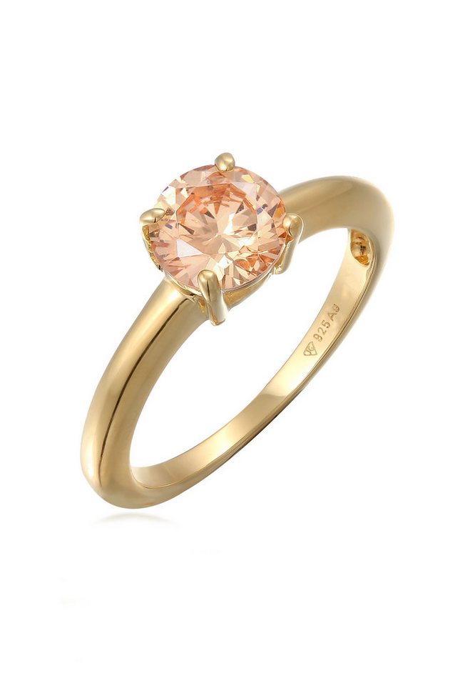 Elli Fingerring Solitär Klassisch Zirkonia Verlobung 925 Silber von Elli
