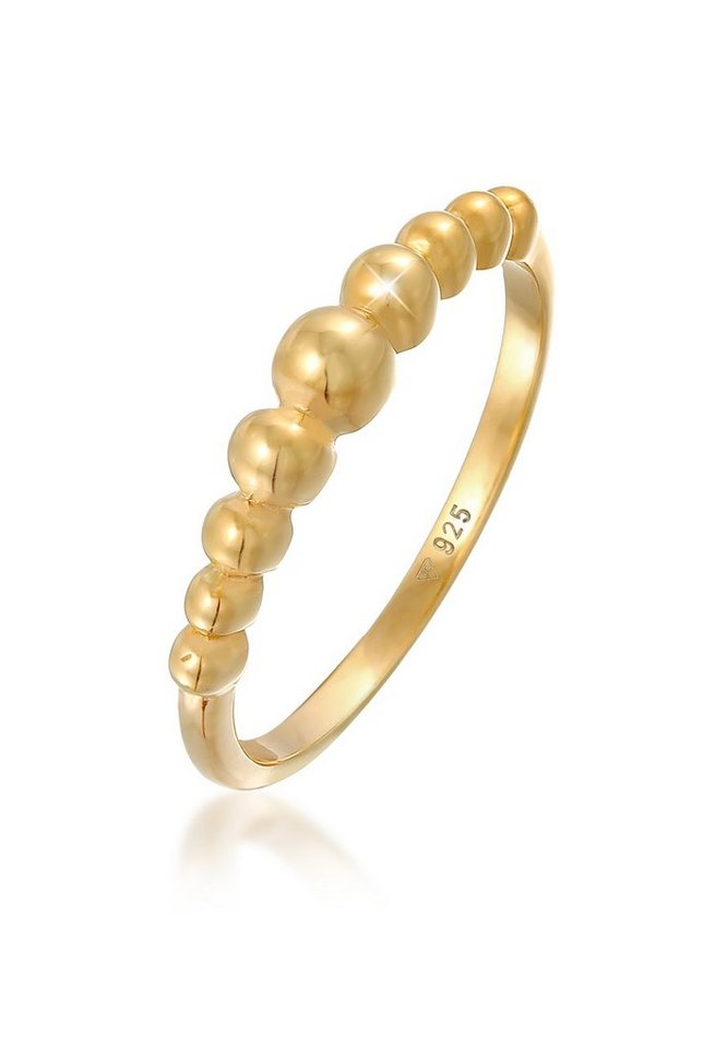 Elli Fingerring Stapelring Kugel Dots Optik 925er Silber, Kugel von Elli