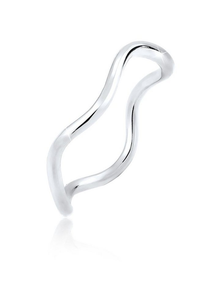 Elli Fingerring Wellen Minimal Geo 925 Sterling Silber, Wellen von Elli