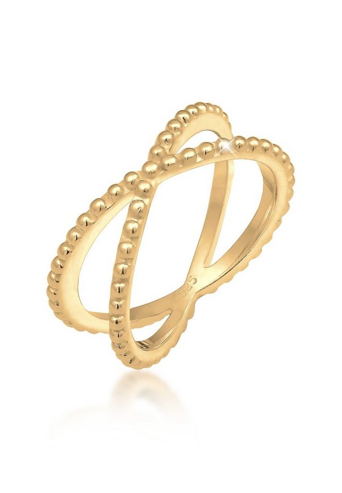 Elli Fingerring Wickelring Criss Cross Kugel 25 Silber, Kugel von Elli