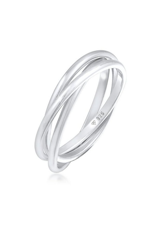 Elli Fingerring Wickelring Trio Trini Basic 925 Silber von Elli