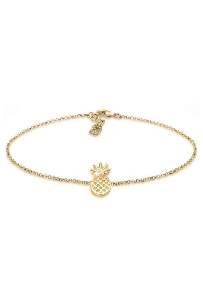 Elli Fußkette Ananas Pineapple Tropical 925 Sterling Silber, Ananas von Elli