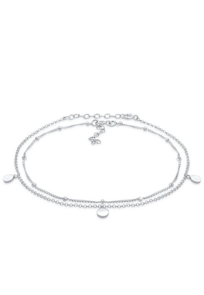 Elli Fußkette Ball Basic 2er Set 925 Sterling Silber von Elli