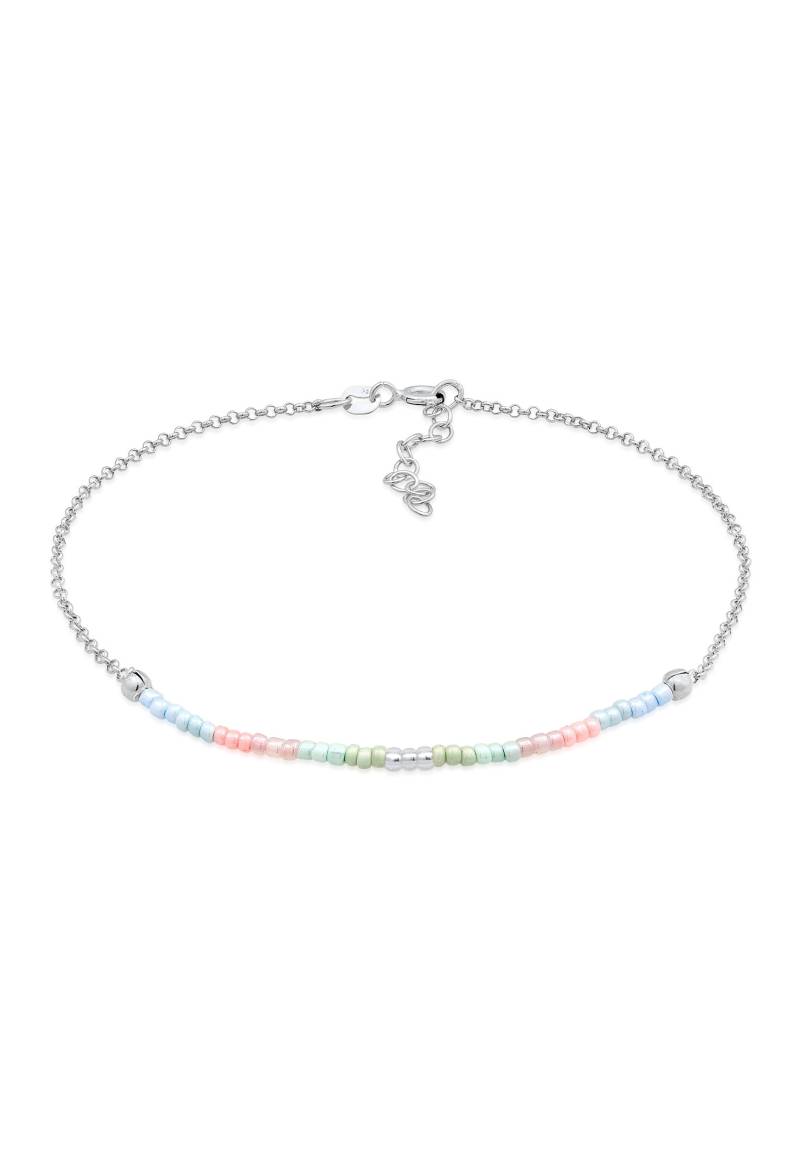 Elli Fußkette "Beads Kugeln Pastell 925 Silber" von Elli