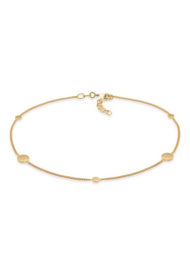 Elli Fußkette Coin Kreis Disc Trend Minimal 925 Sterling Silber, Geo von Elli