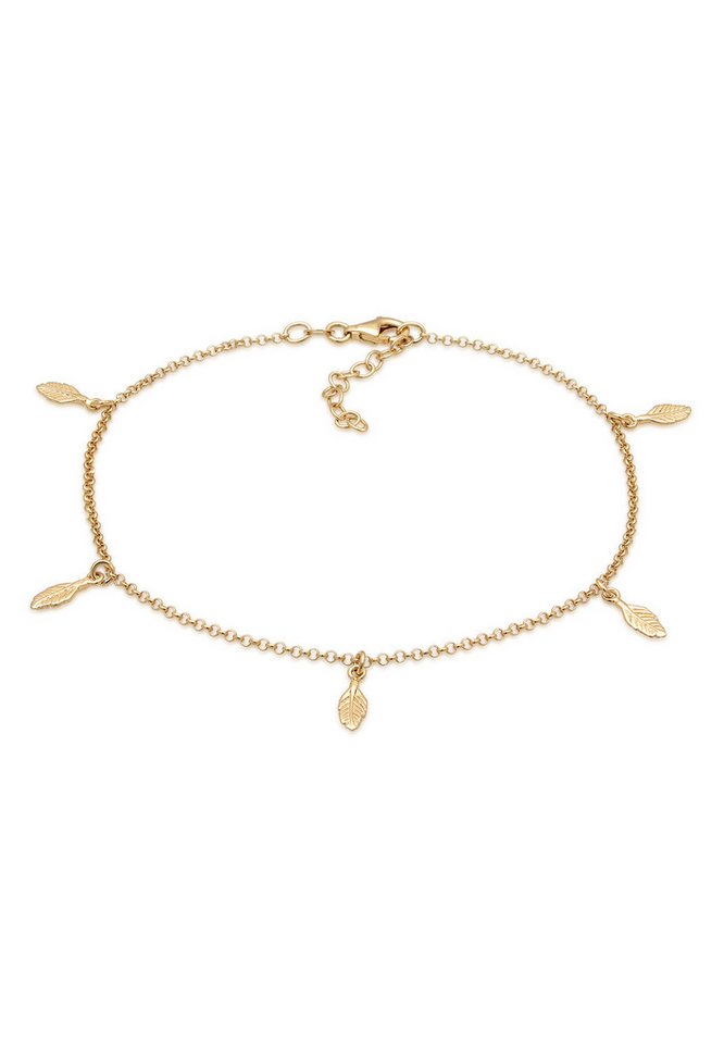 Elli Fußkette Feder Boho 925 Sterling Silber, Feder von Elli