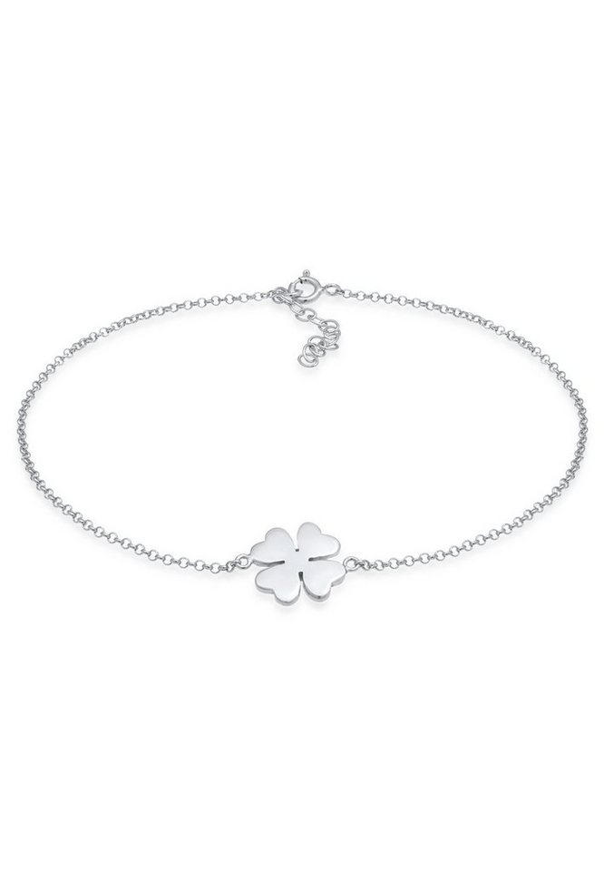 Elli Fußkette Fußkette Kleeblatt Glücksymbol 925 Silber, Kleeblatt von Elli