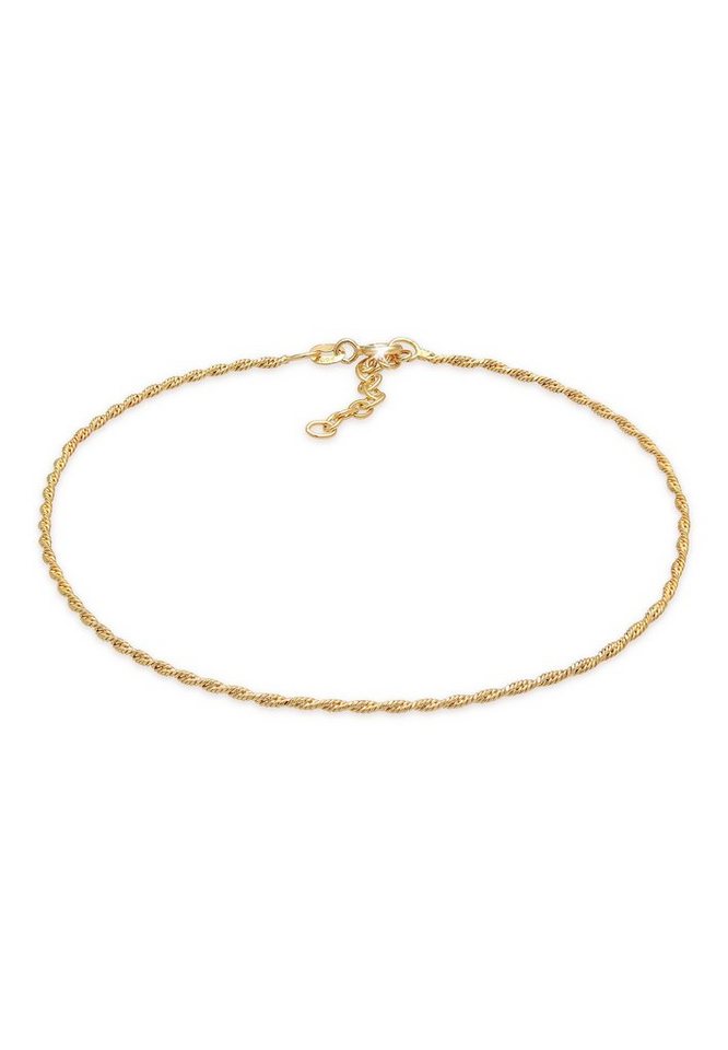 Elli Fußkette Kordelkette Gedreht Basic Zeitlos 925 Silber von Elli