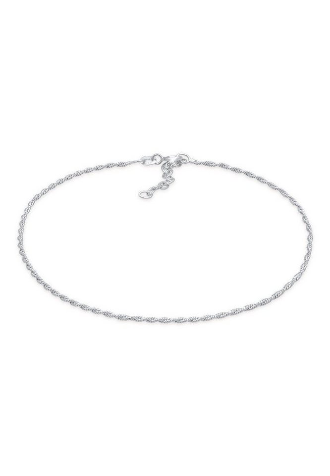 Elli Fußkette Kordelkette Gedreht Basic Zeitlos 925 Silber von Elli