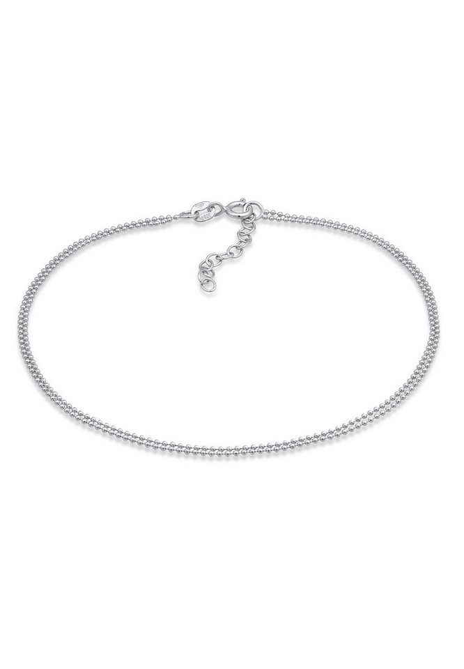 Elli Fußkette Layer Kugelkette Basic 925 Sterling Silber, Kugel von Elli