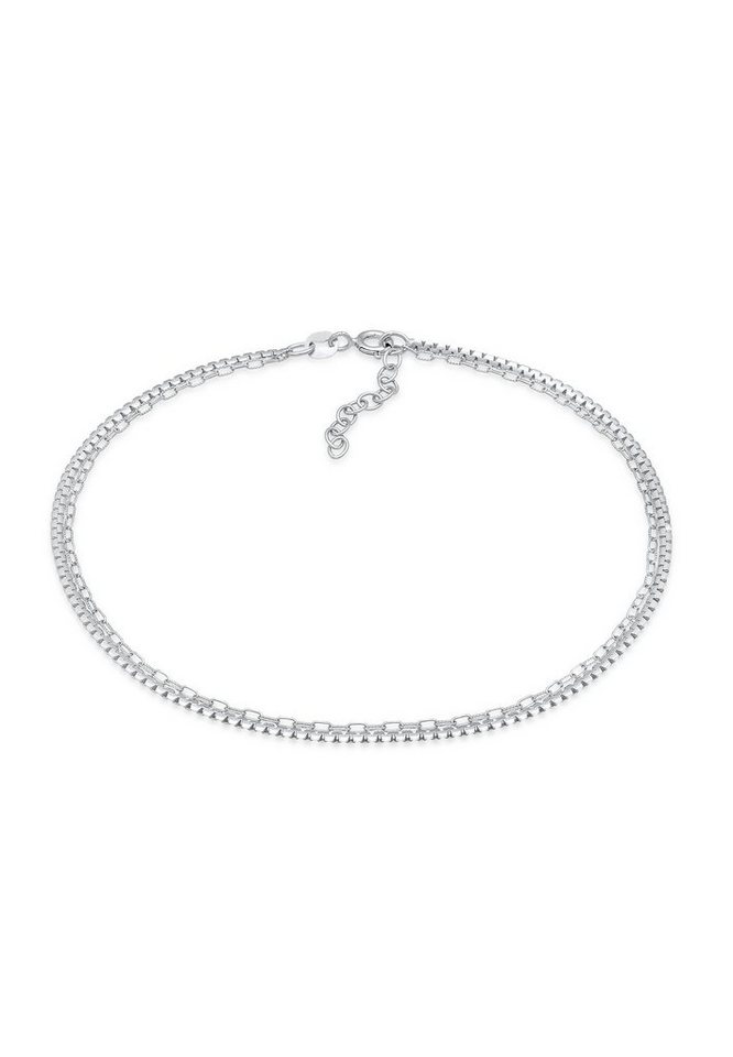 Elli Fußkette Schlangenkette Glieder Basic Layer 925 Silber von Elli