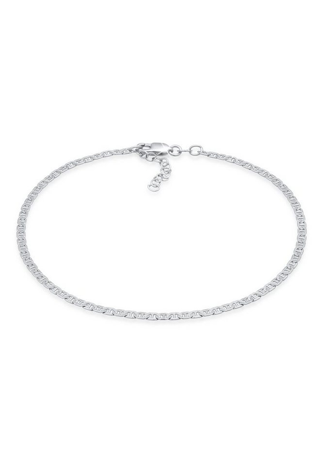 Elli Fußkette Stäbchen-Panzerkette Basic 925 Silber von Elli