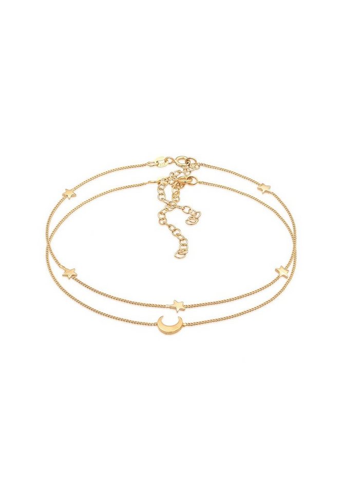 Elli Fußketten Set Stern Halbmond Astro Duo Set 925 Silber, Astro von Elli