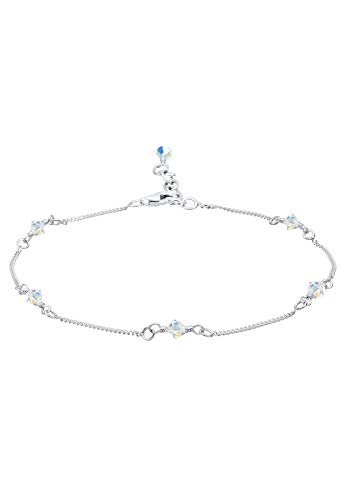 Elli Fußschmuck Damen Fußkettchen Basic mit Kristalle in 925 Sterling Silber von Elli