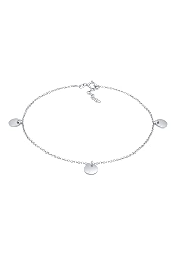 Elli Fußschmuck Damen Fußkettchen Plättchen Anhänger Geo in 925 Sterling Silber von Elli