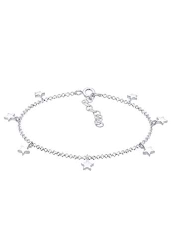 Elli Fußschmuck Damen Fußkettchen Stern Anhänger im Astro Look in 925 Sterling Silber von Elli