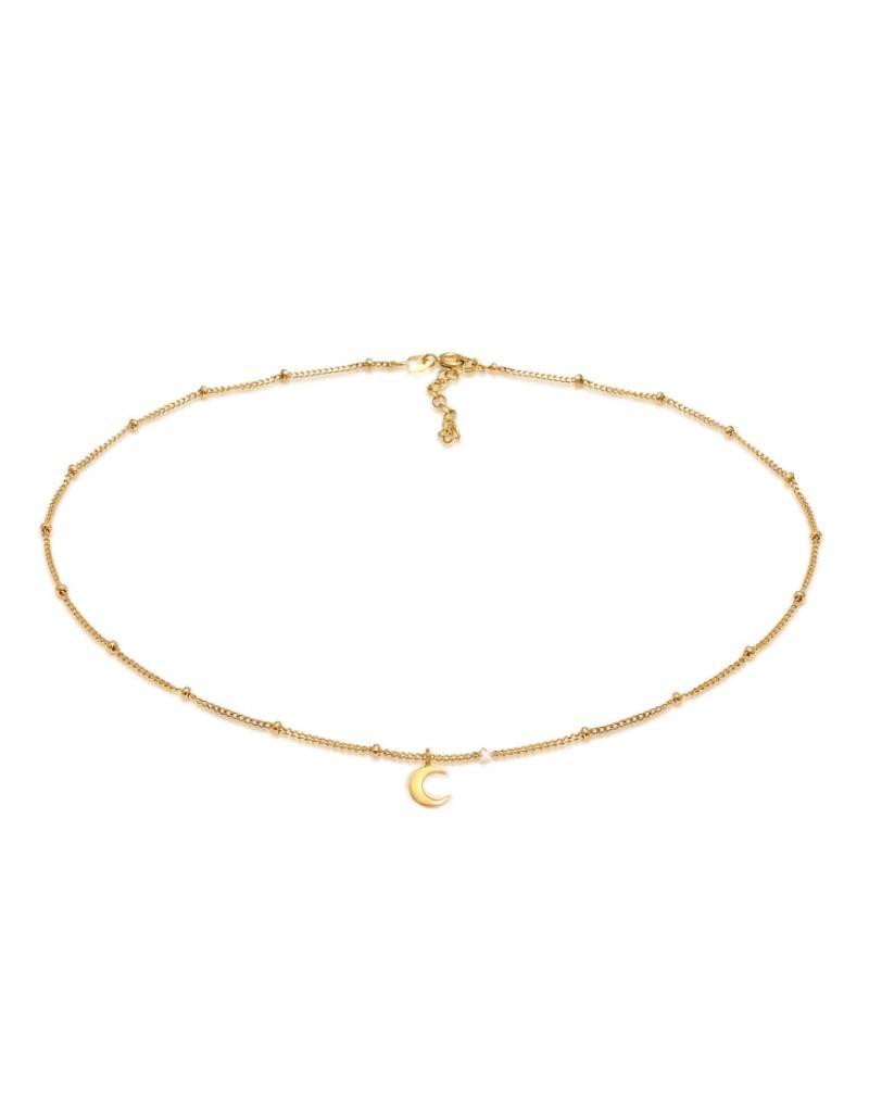 Elli - Goldfarbene Halskette aus 925er Sterlingsilber mit Halbmondanhänger von Elli