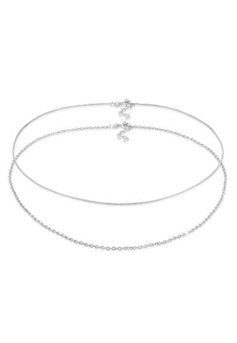 Elli Halskette Damen Choker Schlangenkette Ankerkette Basic in 925 Sterling Silber von Elli