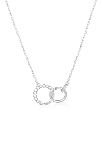 Damen Anhänger Ringe Elegant Kugel Verschlungen Silberfarben mit Kristallen von Elli
