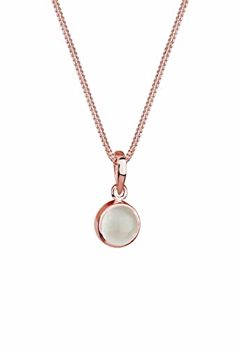 Elli Halskette Damen Anhänger Rund mit Mondstein in 925 Sterling Silber von Elli