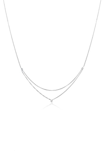 Elli Halskette Damen Basic Layer Look mit Kristallen in 925 Sterling Silber von Elli