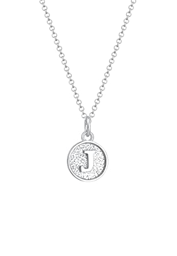 Elli Halskette Damen Buchstabe J Plättchen Initialien Basic aus 925 Sterling Silber von Elli