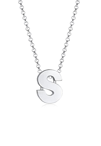 Elli Halskette Damen Buchstabe S Initialen Minimal Basic aus 925 Sterling Silber von Elli