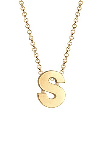 Elli Halskette Damen Buchstabe S in 925 Sterling Silber vergoldet von Elli