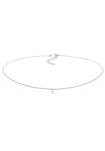 Elli Halskette Damen Choker Anhänger Geo mit Mondstein in 925 Sterling Silber von Elli